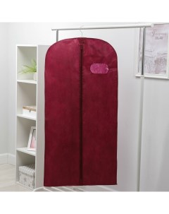 Чехол для одежды с окном 60 120 см спанбонд цвет бордо Nobrand