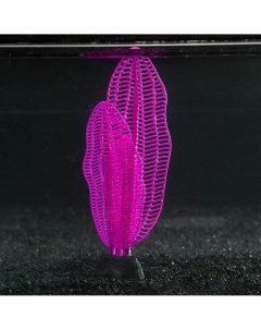 Растение силиконовое аквариумное светящееся в темноте 6 х 19 см фиолетовое Nobrand