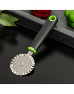 Нож для пиццы и теста ребристый lime 19 6 см цвет черно зеленый Доляна