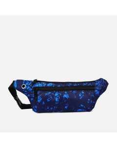 Поясная сумка на молнии наружный карман разъем для usb цвет синий Nobrand