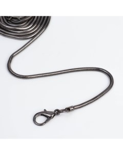 Цепочка шнурок для сумки с карабинами железная d 3 2 мм 120 см цвет черный никель Арт узор