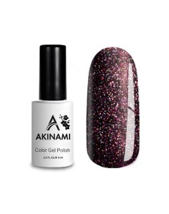 Лаковое покрытие Гель лак для ногтей цветной с блестками Танго 1 Akinami