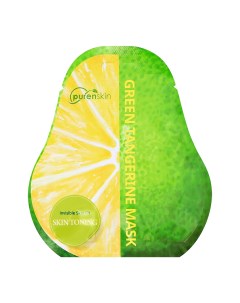 Маска для лица с экстрактом зеленого мандарина для сияния кожи 23 г Purenskin