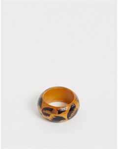 Деревянное кольцо с леопардовым принтом Glamorous