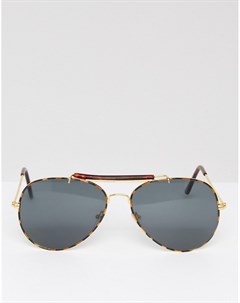 Солнцезащитные очки авиаторы в золотистой оправе Inspired Reclaimed vintage