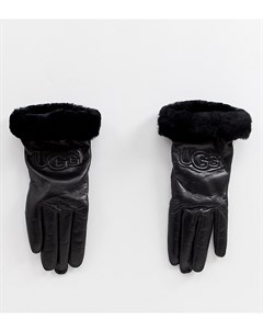 Черные кожаные классические перчатки с логотипом Ugg