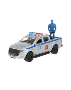 Машина металлическая Ford Ranger Полиция пикап инерционная 12 см Технопарк