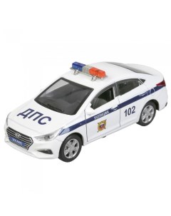 Машина металлическая Hyundai Solaris Полиция 12 см Технопарк