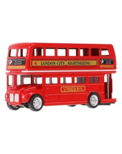 Лондонский двухэтажный автобус инерционный металлический 870829 Пламенный мотор