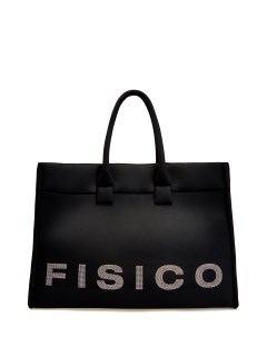 Вместительная сумка шоппер с декором из стразов Fisico
