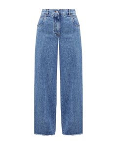 Высокие джинсы палаццо с эффектом необработанного края Etro