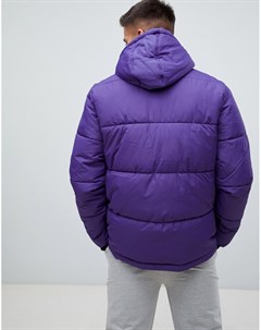 Фиолетовая дутая куртка с капюшоном River island