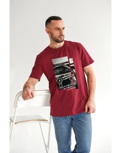 Муж футболка За рулем Бордовый р 48 Оптима трикотаж