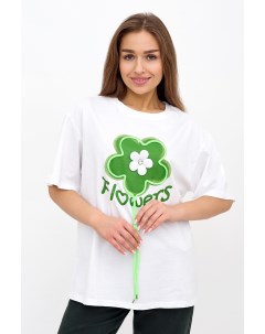 Жен футболка Flowers Белый р 48 52 Lika dress