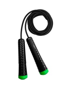 Скакалка ПВХ шнур 3 м ручки черно зеленые Fortius