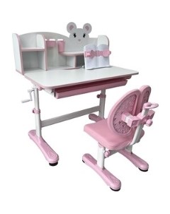 Комплект парта стул трансформеры Carezza pink Fundesk