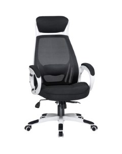Офисное кресло для руководителей STEVEN WHITE LMR 109BL_White белый пластик черная ткань Dobrin