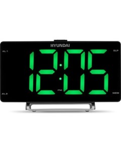 Радиобудильник H RCL246 черный LCD подсв зеленая часы цифровые FM Hyundai