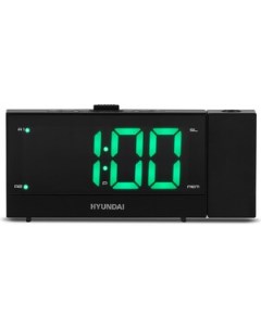 Радиобудильник H RCL243 черный LCD проек изоб подсв зеленая часы цифровые FM Hyundai