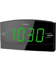 Радиобудильник H RCL238 черный LCD подсв зеленая часы цифровые FM Hyundai