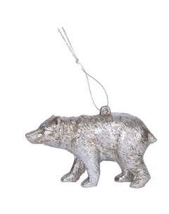Елочное украшение Christmas Baubles Silver Медведь Hogewoning