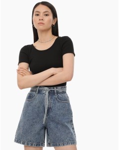 Джинсовые шорты Paperbag с поясом Gloria jeans