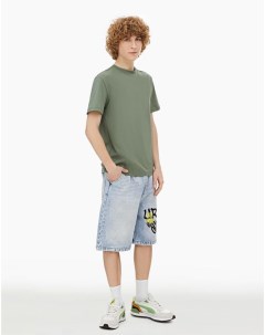 Хаки базовая футболка Standard из джерси для мальчика Gloria jeans
