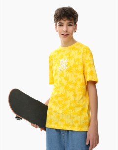 Жёлтая футболка с принтом Yong Free для мальчика Gloria jeans
