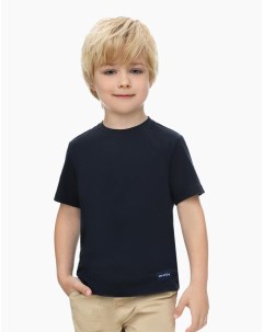 Тёмно синяя базовая футболка Standard из тонкого джерси для мальчика Gloria jeans