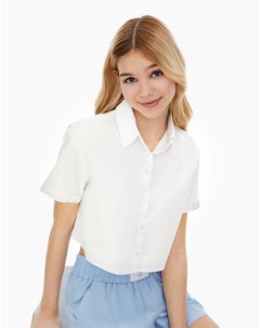 Белая рубашка с коротким рукавом для девочки Gloria jeans