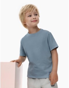Голубая базовая футболка Standard из тонкого джерси для мальчика Gloria jeans