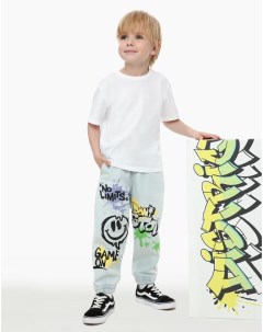 Джинсы Balloon Jogger с граффити принтом для мальчика Gloria jeans