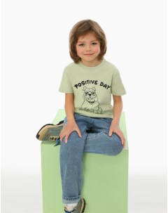 Фисташковая футболка с собакой для мальчика Gloria jeans