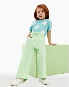 Зелёные джинсы Wide leg Paperbag для девочки Gloria jeans