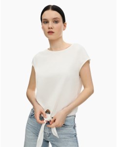 Молочная базовая футболка Straight с завязками Gloria jeans
