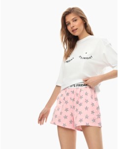 Розовые пижамные шорты с принтом Gloria jeans