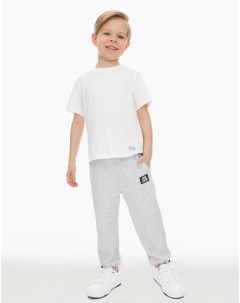 Серые меланж спортивные брюки Jogger с кулиской для мальчика Gloria jeans