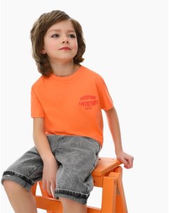 Оранжевая футболка с надписью для мальчика Gloria jeans