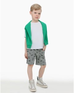Серые спортивные шорты с принтом для мальчика Gloria jeans
