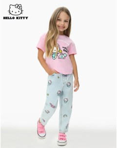 Джинсы Mom fit с принтом Hello Kitty для девочки Gloria jeans