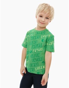 Зелёная футболка с принтом для мальчика Gloria jeans