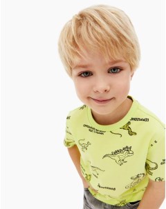 Зелёная футболка с динозаврами для мальчика Gloria jeans
