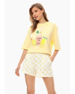 Молочные пижамные шорты с лимонами Gloria jeans
