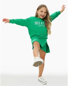 Зелёная спортивная юбка шорты для девочки Gloria jeans
