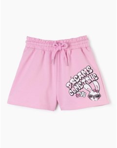 Розовые спортивные шорты с принтом для девочки Gloria jeans