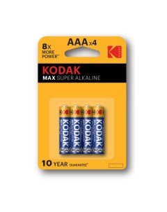 Батарейки MAX Super Alkaline LR03 4BL K3A 4 Kodak