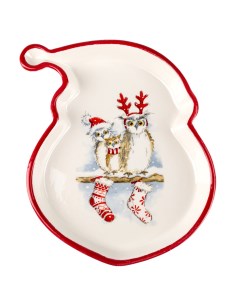 Блюдо сервировочное Nordic owl Санта 19 9х15 1 см керамика Нет марки