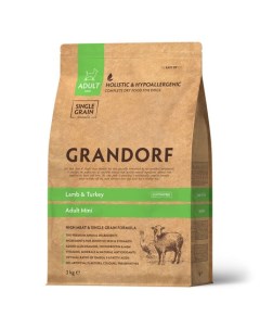 Adult low grain MINI корм для собак мини пород ягнёнок с индейкой 3 кг Grandorf