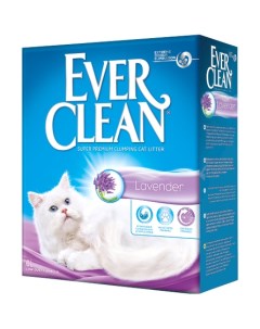 Lavender Комкующийся глиняный наполнитель для кошек с ароматом лаванды 6 л Ever clean
