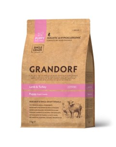 PUPPY low grain Сухой корм для щенков с 3 недель ягнёнок с индейкой 3 кг Grandorf